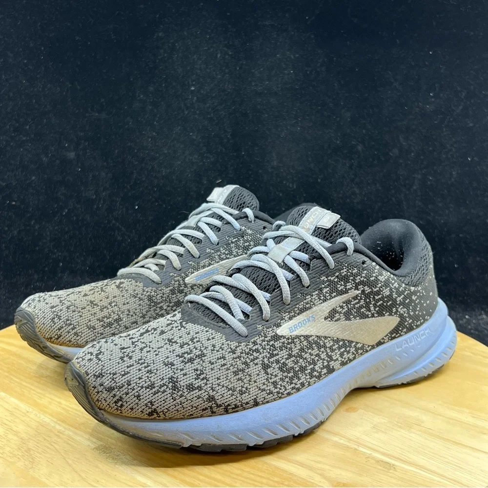 Brooks Launch 6 Women’s Gray Black Blue Mesh Running Shoes Sneakers Size 9